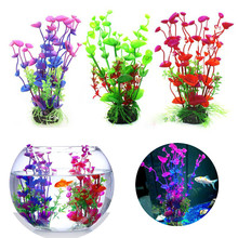New Colorful Plastic Artificial Aquarium Plant Decoration Fish Tank Fake Water Plant Gradient Grass Flower Aquatic Decor 20cm 2024 - buy cheap