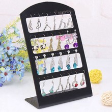 48 Holes Jewelry Organizer Stand Black Plastic Earring Holder Pesentoir Fashion Earrings Display Rack Etagere Jewelry Display 2024 - buy cheap