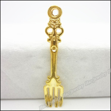 120 pcs Charms Fork Pendant Gold  Zinc Alloy Fit Bracelet Necklace DIY Metal Jewelry Findings 2024 - buy cheap