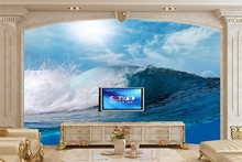 Custom mural wallpaper papel de parede,Waves Sea Ocean Nature wallpaper,hotel living room TV sofa wall kids bedroom wallpaper 2024 - buy cheap