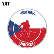 YJZT 12.7CM*12.7CM Czech Republic Flag Hockey Sport PVC Motorcycle Car Sticker 11-00273 2024 - buy cheap