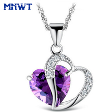 MNWT Hot Sale Delicate Pendant Women Necklaces Fashion Heart Dress Necklace   Woman Crystal Ladies Jewelry Birthday Gift 2024 - buy cheap