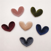 36pcs/lot 4.2*3.4cm Felt heart Padded Appliques for DIY Clothes Sewing Supplies DIY Hair Bow Decoration 2024 - buy cheap