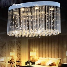 Lâmpada de cristal de teto oval para sala de estar, lâmpada led simples de teto para restaurante e sala de jantar 2024 - compre barato