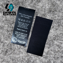 Custom Garment wash label with black background and silver logo satin care label fabric sewing tag washing label 1000pcs/lot 2024 - buy cheap