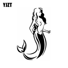 YJZT 11.4cm*17.7cm Beautiful Mermaid Tribal Fantasy Ocean Girl FISH Vinyl Car Sticker Decals Black Silver C11-0121 2024 - buy cheap