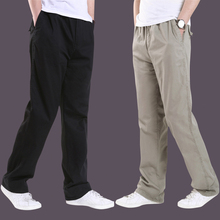 Calças largas masculinas de algodão, calças casuais da moda para homens, grandes, tamanho g, gg, 3xl, 4xl, 5xl, 6xl, primavera e verão 100% 2024 - compre barato