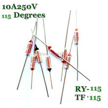 RY 10pcs/lot New Micro thermal fuse 10A250V 115 Degrees Tf 115 C Mini temp fuse metal shell Thermal Cutoff RY-115 RY115 2024 - buy cheap