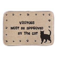 Entrance Doormat With Cat Sign Visitors Must Be Approved Cute Animals Home Decor Door Mats Short Plush Fabric Bathroom Mats 2024 - buy cheap