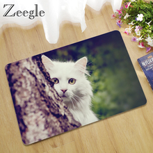 Zeegle-tapete de borracha com estampa de gato 3d, tapete, não escorregadio, para banheiro, cozinha 2024 - compre barato