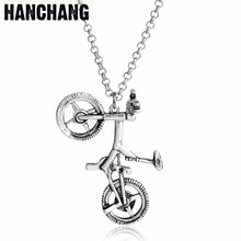 Unique Bike Necklace Bicycle Bike Rider Pendant Necklace Sport Chain Jewelry Men Hip Hop Colar 2024 - buy cheap