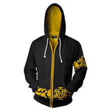 Uma peça hoodie trafalgar lei cosplay casaco com capuz com zíper para cima do hoodie 2024 - compre barato