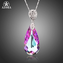 AZORA Sparking Big Water Drop Pink Color-change Stellux Australian Crystal Pendant Necklace of Love TN0191 2024 - buy cheap