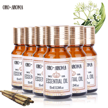 Oroaroma-Paquete de aceites esenciales para aromaterapia, fragancias esenciales para Spa, baño de 10ml x 6, menta, jazmín, limón, hierba, lavanda, Ylang violeta 2024 - compra barato