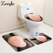 Zeegle-conjunto de tapetes para banheiro, 3 pçs, antiderrapante, conjunto de tapetes para banheiro, para banheira 2024 - compre barato