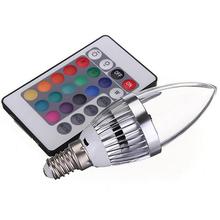 Светодиодная лампа E14 3 Вт RGB, 16 цветов, меняющая цвет, с пультом дистанционного управления 2024 - купить недорого