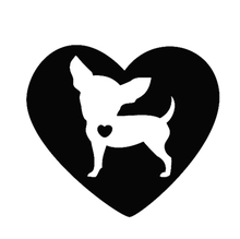 Calcomanías impermeables para coche, 12x13cm, corazón, Chihuahua, perro, Animal, negro/blanco, accesorios de estilo, decoración de ventana, CL008 2024 - compra barato