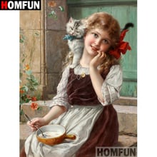 HOMFUN-pintura de diamante 5D DIY "personaje de belleza", bordado de diamantes de imitación cuadrados o redondos, estilo punto de cruz 5D, decoración del hogar, A17797 2024 - compra barato