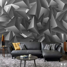 Papel tapiz Mural personalizado, moderno, gris, 3D, estéreo, geométrico, pintura, sala de estar, dormitorio, fondos de pantalla autoadhesivos 2024 - compra barato