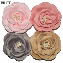 Wholesale 500pcs/lot 3 inch Satin Burned Camellia Hair Flower Headdress Accessories High Quality Leave Your Color TH250 2024 - buy cheap