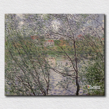 Beautiful famous picture in the world banks of the seine Claude Monet painting gift for friends canvas prints 2024 - buy cheap