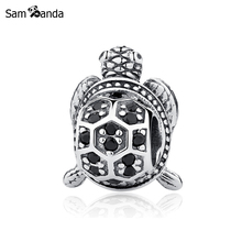 Authentic 925 Sterling Silver Bead Charm Vintage Cute Turtle With Crystal Beads Fit Pandora  Bracelet Bangle DIY Jewelry 2024 - buy cheap