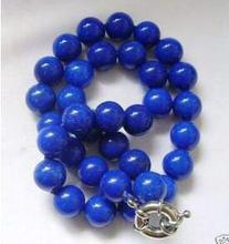 10mm Blue lapis lazuli bead Necklace 17.5 2024 - buy cheap