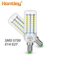 Hontiey E27 Светодиодный светильник E14, светодиодный светильник SMD5730 220 В, кукурузная лампа 24 36 48 56 69 72 светодиодный s, люстра, светодиодный светильник для украшения дома 2024 - купить недорого