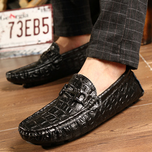 Men Casual Shoes Genuine Leather Walking Shoes Mens Loafers Flats Spring Autumn Breathable  Slip On Shoes Driving Shoes Black 2024 - buy cheap