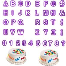 Moldes de letras de plástico para decoración de pasteles, moldes con letras del alfabeto para Fondant, cortador de galletas, número, herramientas para hornear, 40 unids/set por Set 2024 - compra barato