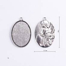 Fit 30x40mm Pendant Single Loop Boy Antique Silver Pendants Setting CabochonCameo Base Tray Bezel Blank DIY Jewelry  Finding 2024 - buy cheap