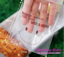 10x10cm Transparent Big Smile Self-adhesive Gift Food Packing bag,Cellophane Bag, Cute Biscuit Plastic Party Favor Bag (300pcs) 2024 - buy cheap