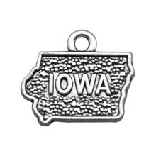my shape Antique Engrving USA State Map Iowa Bracelet Charms Wholesale Jewelry 30pcs 2024 - buy cheap