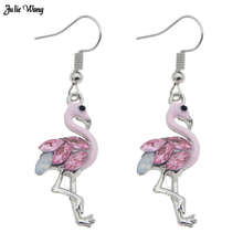 Julie Wang 1 par Brincos Personalidade Rosa Flamingo Dangle Eardrop Mulheres Moda Festa De Casamento Acessório 2024 - compre barato