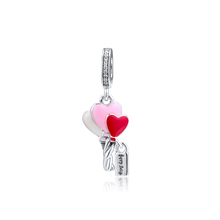 Heart Balloons Dangle Charm Fits Sterling Silver Jewelry Snake Chain Bracelets For Woman Beads For Jewelry Making 2024 - buy cheap