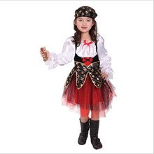 Halloween Luxury Pirate costumes girls Kids Children party cosplay costume for children kids clothes full set Headdress dress 2024 - buy cheap