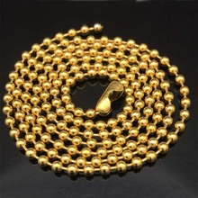Collar de cadena de bolas de acero inoxidable y titanio dorado, para etiquetas militares, larga duración, mantiene el Color, 10 Uds. 2024 - compra barato