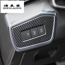 Car Styling Carbon fiber Headlight Switch Buttons Decorative panel Covers Trim Interior Stickers for Audi A6 C8 Auto accessories 2024 - buy cheap