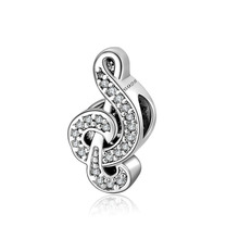 Hot Sale Silver Color Charm Bead Fashion Note Crystal Beads For Original Pandora Charm Bracelets & Bangles Jewelry 2024 - buy cheap