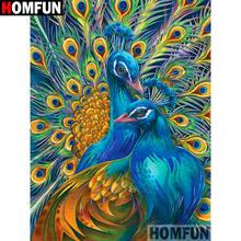 Homfun Full Square/Round Drill 5D DIY Diamond Painting "peacock"3D Embroidery Cross Stitch Home Decor Gift A09386 2024 - buy cheap