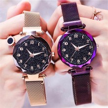 Hot Sale Women Magnet Buckle Starry Sky Luminous Watch Luxury Ladies Stainless Steel Quartz Watch Relogio Feminino 2024 - buy cheap