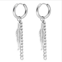 del17 316L Stainless Steel Men Metal Chain Tassel Drop Earrings Titanium Jewelry 17 styles for choose 2024 - buy cheap