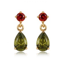 MxGxFam Elegant Drop Water Earrings for Women 18 Gold Color Color Stone to Party 2024 - buy cheap