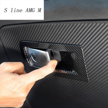 Estilo do carro de fibra carbono copiloto caixa luva alça decoração cobre adesivos guarnição para bmw x3 g01 2018 interior acessórios automóveis 2024 - compre barato