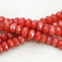 Hot sale 5x8mm Faceted chalcedony red abacus loose beads 15" DIY jewelry making beads wholesale and retail 2024 - buy cheap