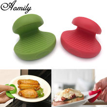 Aomily Durable Food Grade Heat Resistant Silicone Oven Mitt Cooking Pinch Grips Skid Silicone Pot Holder Microwave Cooking Tools 2024 - buy cheap