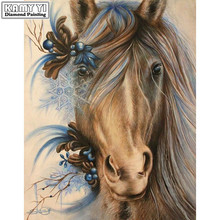Алмазная 5D Вышивка «Лошадь», картина с полными квадратными стразами, вышивка крестиком, мозаика для украшения дома 2024 - купить недорого
