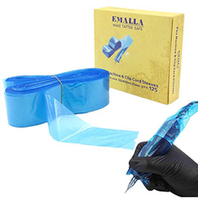 EMALLA 125Pcs Tattoo Machine Pen & Clip Cord Sleeves Bags Supply Blue Disposable Covers Bags For Tattoo Machine & Clip Cord 2024 - buy cheap