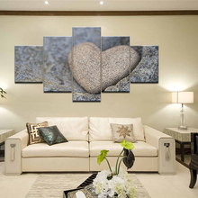 Arte da parede fotos de decoração para casa poster 5 painéis amor em forma de coração quadro de pedra sala de estar hd impresso pintura moderna sobre tela 2024 - compre barato