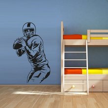 Pegatinas de pared de jugador de fútbol americano, calcomanías de arte de pared de fútbol americano, Rugby, casco deportivo de hombre, para habitación de niños, Mural de dormitorio de niño JW174 2024 - compra barato